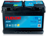 TUDOR AKÜ 12V 72 AH 760A START STOP AGM L03 (278x175x190) SIFIR